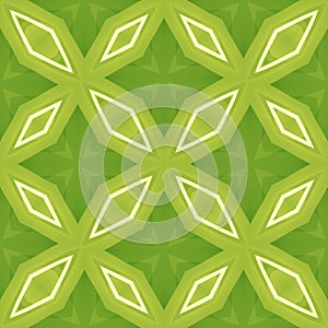 Green abstract texture. Diamond shapes arrangement in a background illustration. Seamless tile. Textile print pattern. Home decor