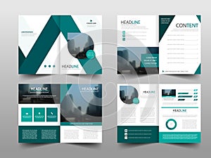 Green abstract triangle annual report Brochure design template vector. Business Flyers infographic magazine poster.