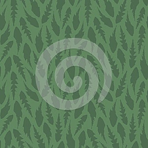 Green abstract vector pattern with small dandelion leaves