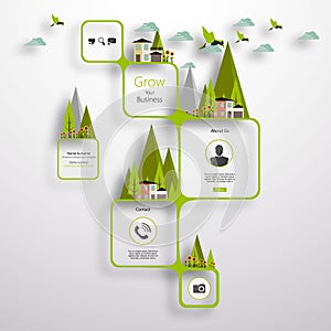 Green abstract web design