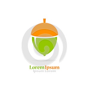 Green acorn vector icon