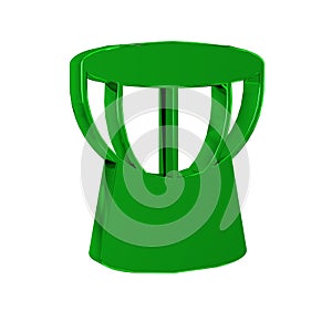 Green African darbuka drum icon isolated on transparent background. Musical instrument.