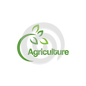 Green agriculture logo design template vector illustration
