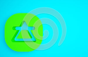 Green Air element of the symbol alchemy icon isolated on blue background. Basic mystic elements. Minimalism concept. 3d