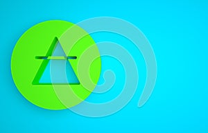 Green Air element of the symbol alchemy icon isolated on blue background. Basic mystic elements. Minimalism concept. 3D