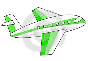 Green Air Travel Airplane Illustration