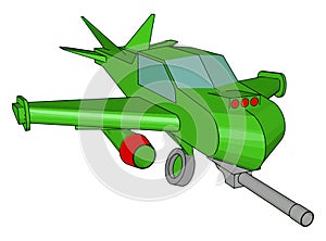 Green aircraft toy, illustration, vector