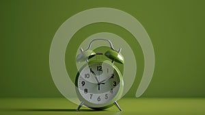 The green alarm clock.AI generated image
