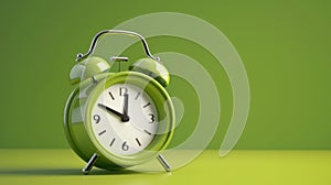 The Green Alarm Clock.AI generated image