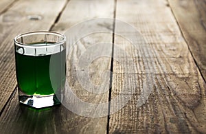 Green alcohol shot drink