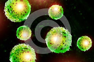 Green Algae Cells 3D Illustration