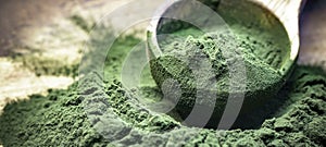 Green algae in powder - chlorella, spirulina