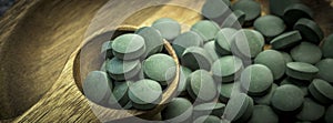 Green algae in tablets - chlorella, spirulina