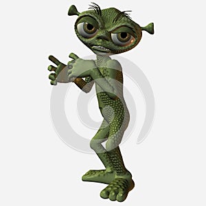 Green alien creature illustration