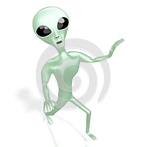 Green alien, extraterrestrial - 3D rendering