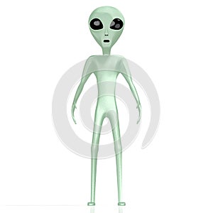 Green alien, extraterrestrial - 3D rendering
