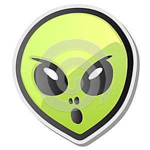 Green alien face emoji sticker