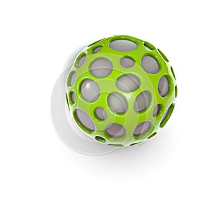Green alien techno object ball