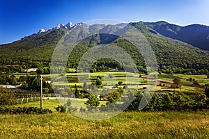 Green alpine landscape in Trento