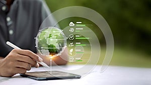 Green analytics dashboard for ESG and environmental tracking