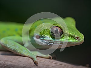 green anole lizard relaxing in the wildness photo