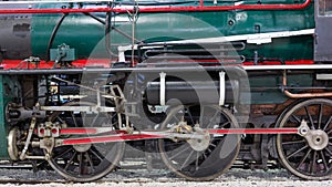 Green antique stream train