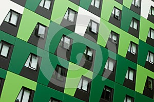 Green Apartment Building angled