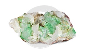 Green apophyllite and white stilbite