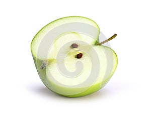 Green apple white background.