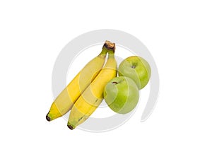 Green Apple and Banana Healthy Fruits