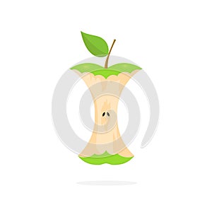 Green Apple Bite Vector for Illustration