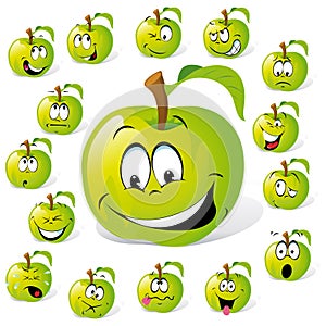 Green apple cartoon