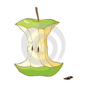 Green apple core