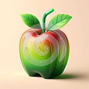 Green Apple Delight: Juice in Novelty Apple-Shaped Container