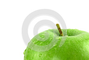 Green Apple with drops of water