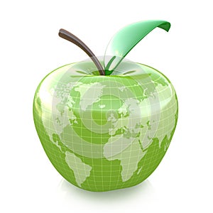 Green apple earth design
