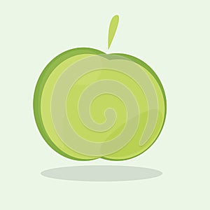 Green apple icon, ecology and bio food concept