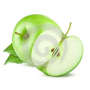 Green apple. Isolated on white background.