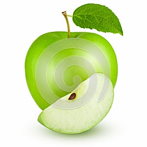 Green apple. Isolated on white background