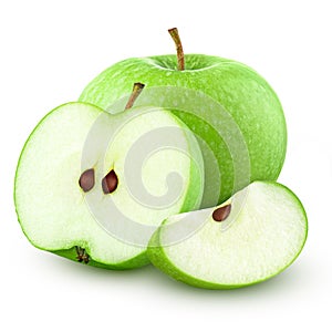 Green apple. Isolated on white background