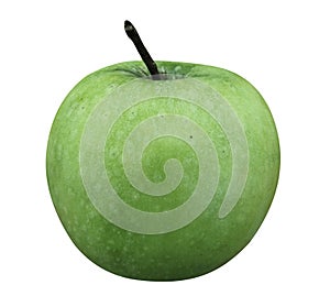 Green apple isolated on white background - Easy to cut