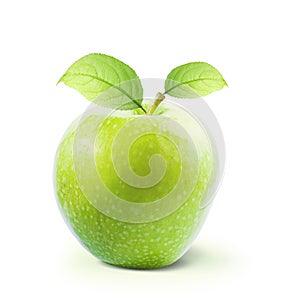 Green Apple and leafe isolated with clipping path