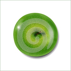 Green apple on a light background.