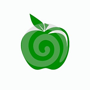 Green apple logo icon vector illustration