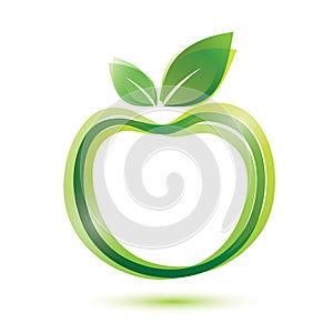 Green apple logo-like icon