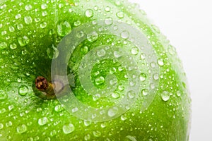Green apple macro in selective focus