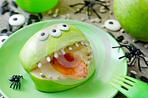 Green apple monster for halloween