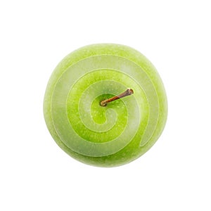 Green apple from overhead view