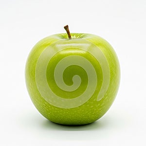 Green apple, possibly a Granny Smith, is displayed against a plain