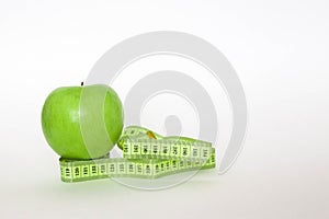 Green apple and the ruler